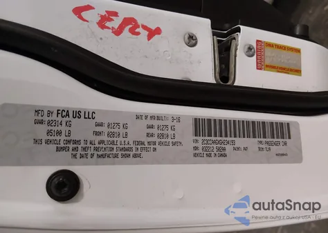 2016 Chrysler 300 Limited z USA, uszkodzony, nr VIN 2C3CCAAGXGH234193